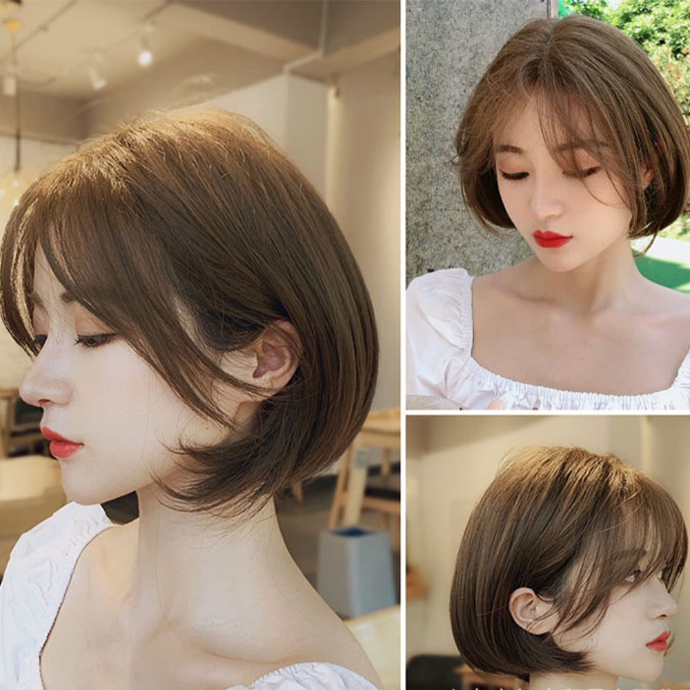 Short Straight Wigs for Women Synthetic Hair Wig With Bangs Heat Resistant Party Daily Lolita Cosplay Natural Hair