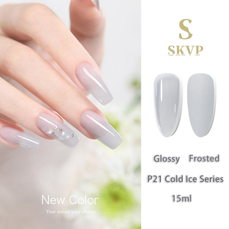 Jelly nude gel Nail Polish Pudding Translucent  Nude Gel Nail Polish UV Gel Semi Permanent Varnish 15ML Large Capacity Gel
