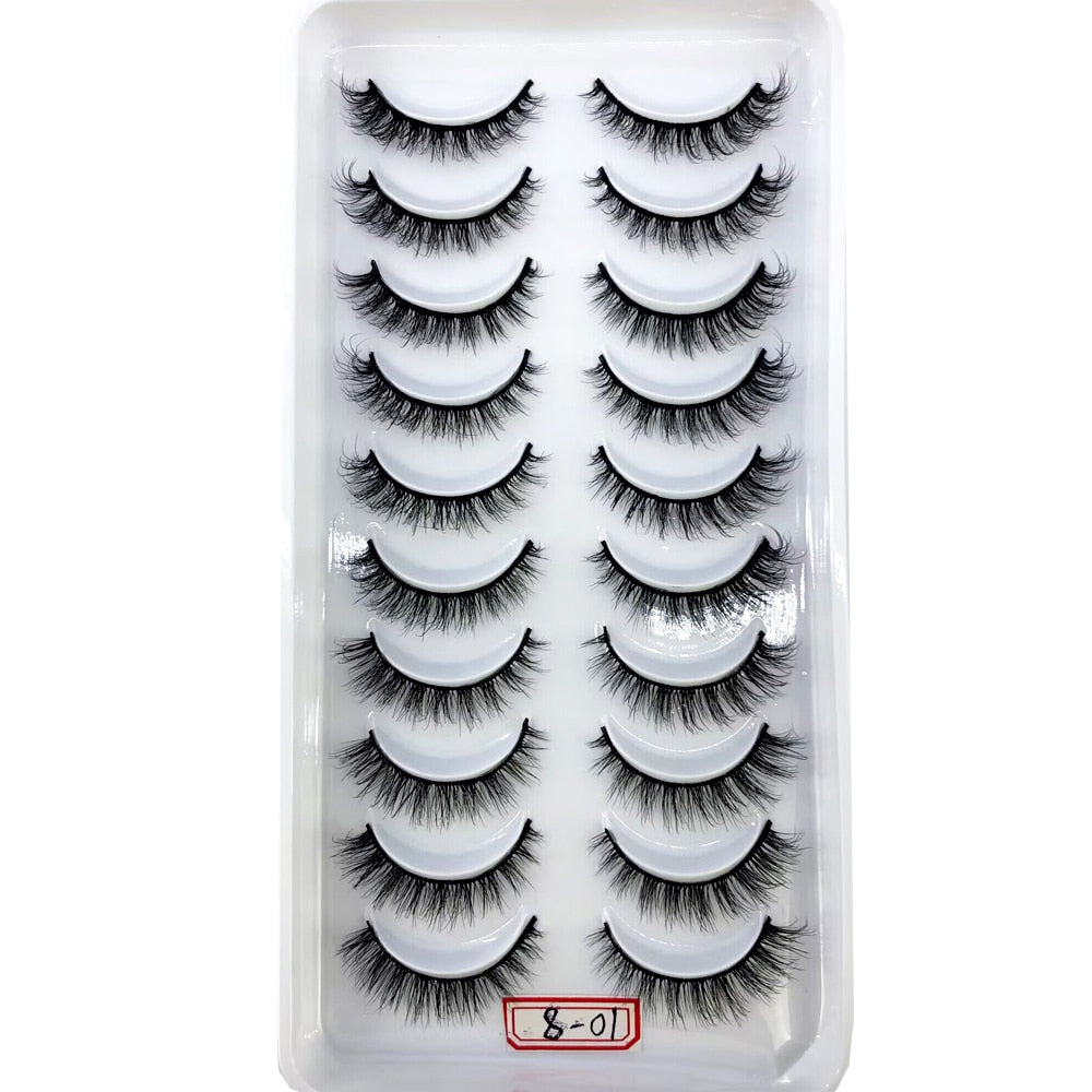 Short lashes 10 Pairs 3D Mink Lashes Natural Eyelash Dramatic False Eyelashes Faux Cils Fake Eyelash Extension maquiagem