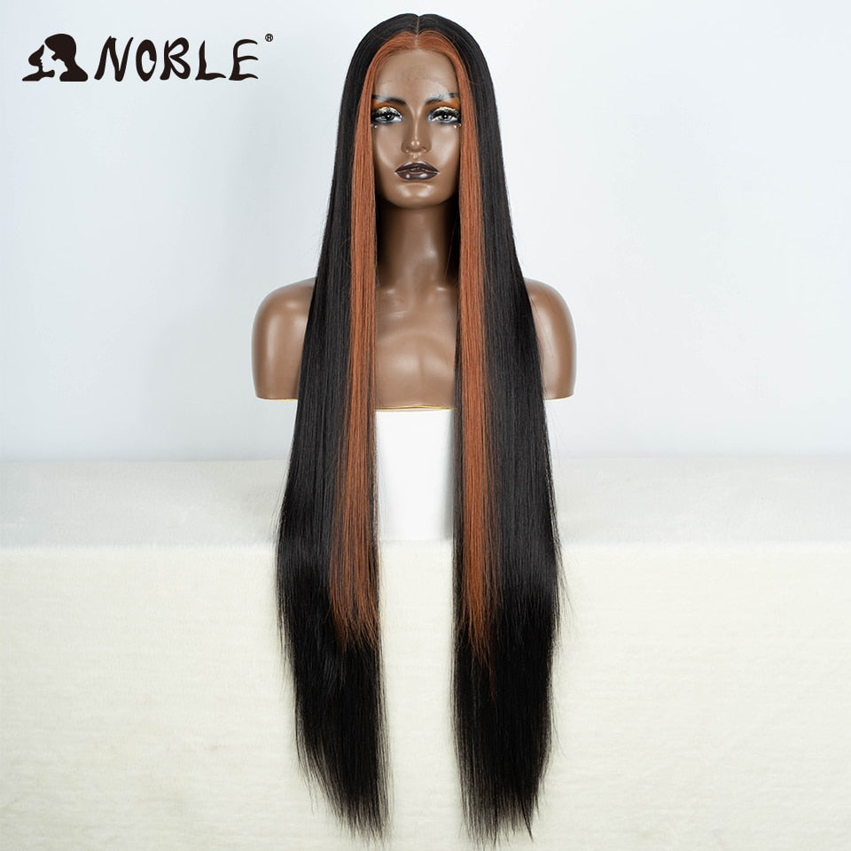 Noble Cosplay Wigs Straight Synthetic Lace WIg 38 Inch Ombre Blonde Lace Wig Cosplay Blonde Synthetic Lace Wig