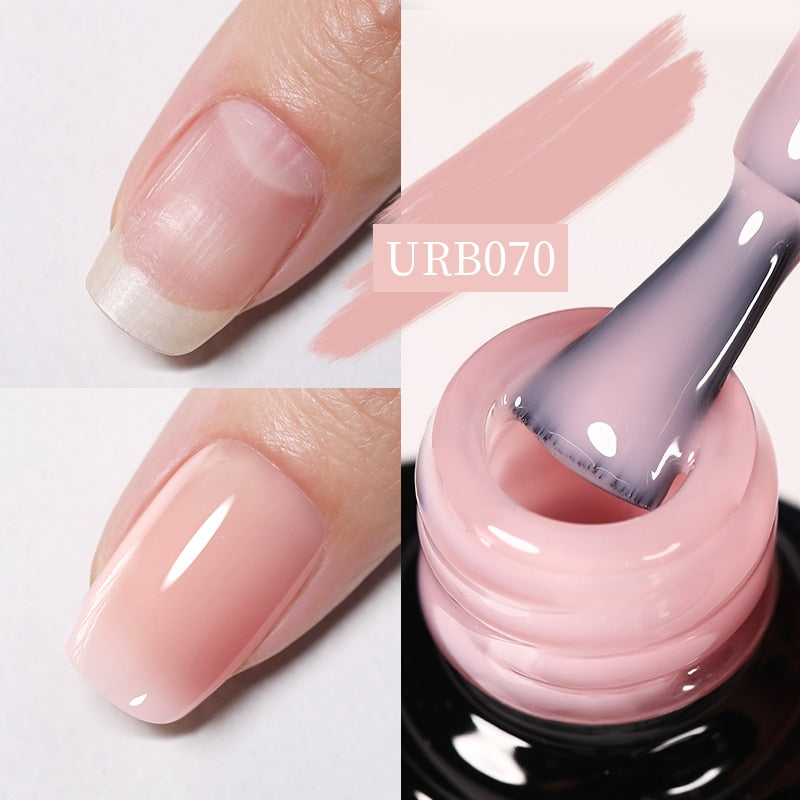 Aurora Rubber Gel Nail Iridescent Pearl Effect Metallic Mirror Nails Manicure Soak Off UV LED No Wipe Top Coat Base Gel