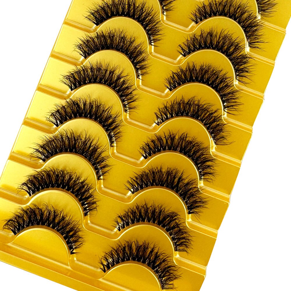 Manga Lashes 10 Pairs cosplay 3D Faux Mink Lashes Natural short Full Strip Lashes Clear Band Natural Eyelashes Extension