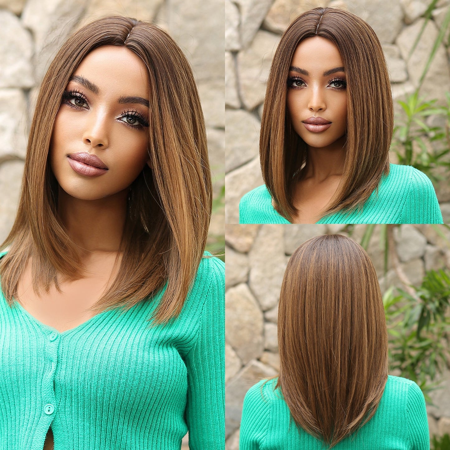 Purple Pink Ombre Black Short Straight Synthetic Wigs with Bangs Bob Wig for Women Daily Cosplay Party Heat Resistant Fake Hairs