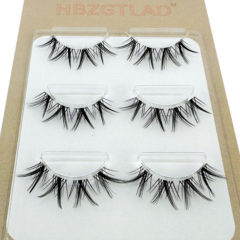 3D Mink Lashes Natural short Full Strip Transparent False Eyelashes
