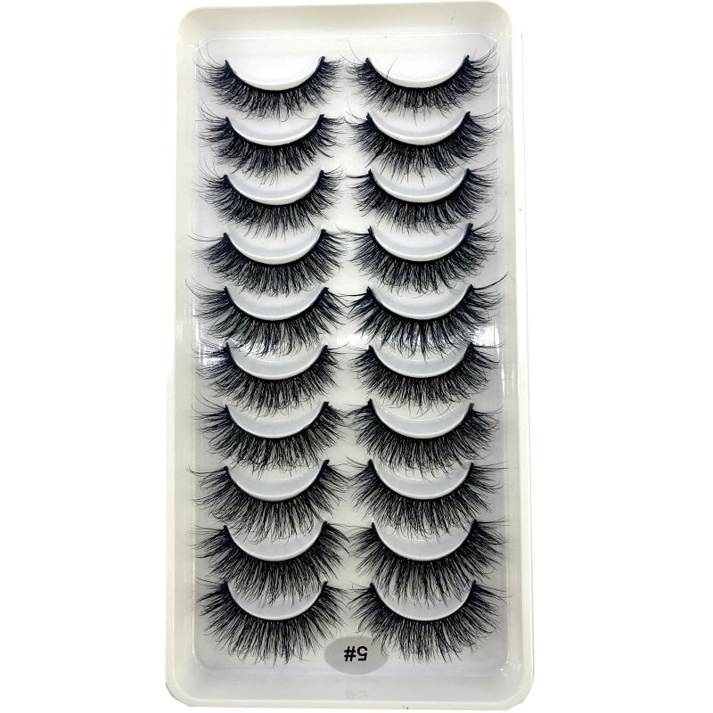 Short lashes 10 Pairs 3D Mink Lashes Natural Eyelash Dramatic False Eyelashes Faux Cils Fake Eyelash Extension maquiagem