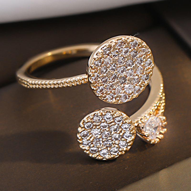 2pcs Geometric Adjustable Rings Set for Women Korean Style Fashion Couple Ring Party Bridal Jewelry Accessories