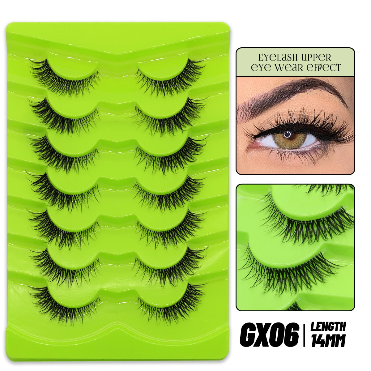Cat Eye Lashes Natural long Clear Band Lashes Faux Mink Eyelashes Winged End Eye Elongated Eyelashes Fake Lashes Soft
