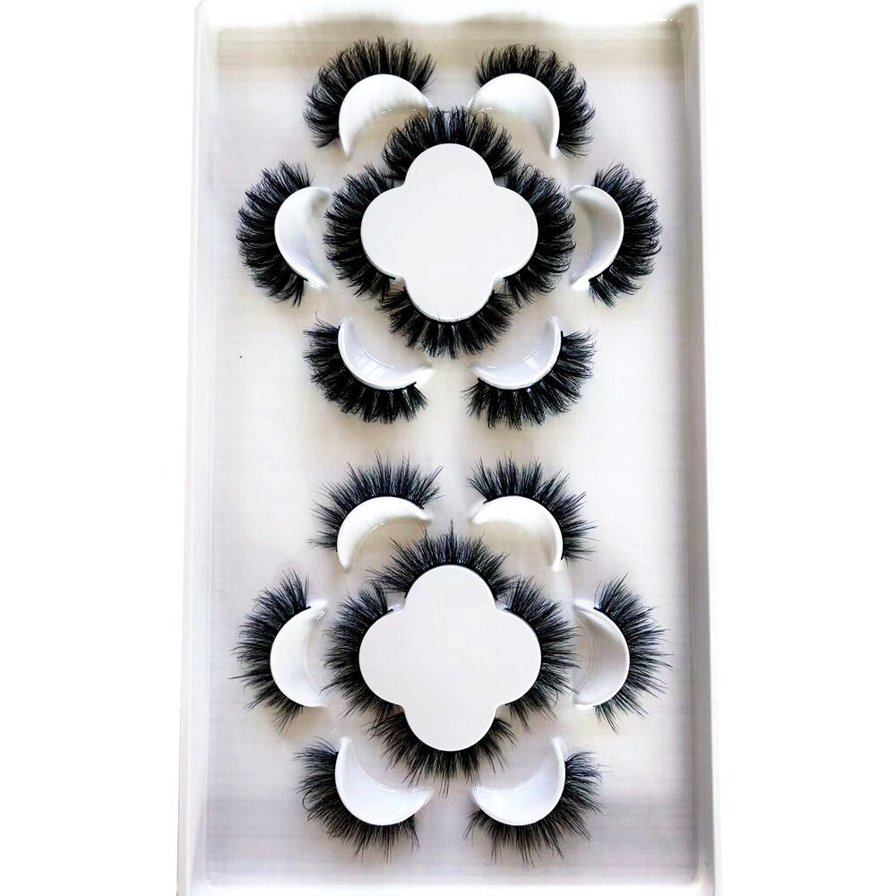 Reusable mink eyelashes 25mm lashes fluffy messy 3D mink lashes 3 pairs natural Long Thick false eyelashes extension