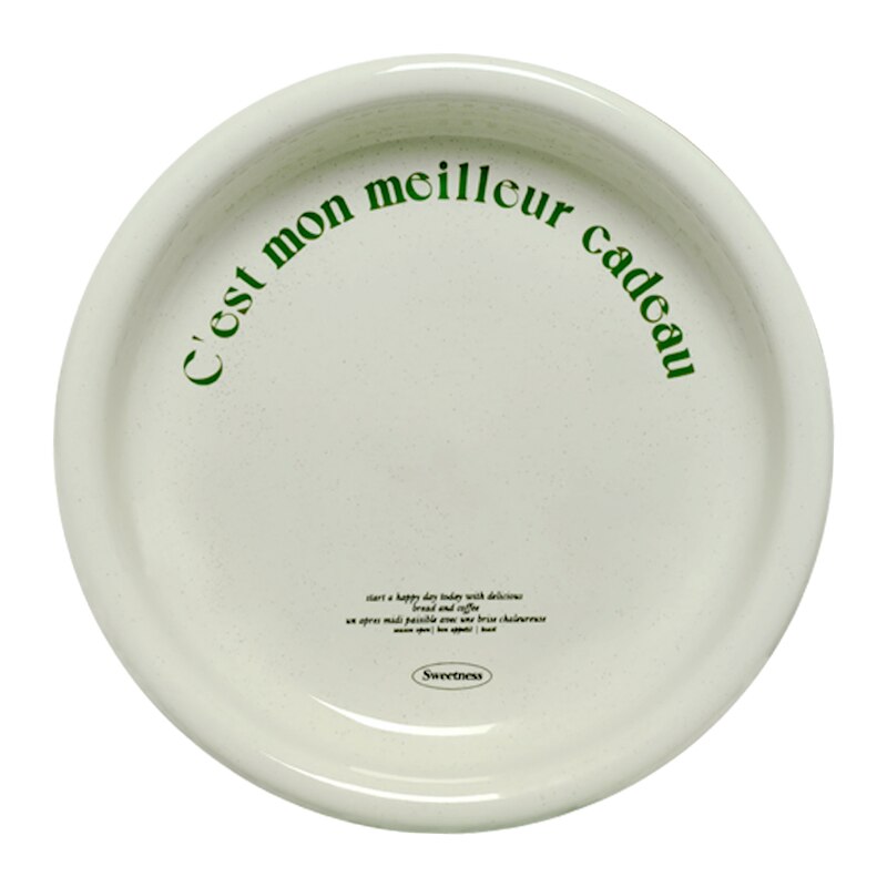 Milk Green Ceramic Tableware Vintage Home Salad Bowl Breakfast Plate Senior Sense of One Person Food Bowl Plate Set
