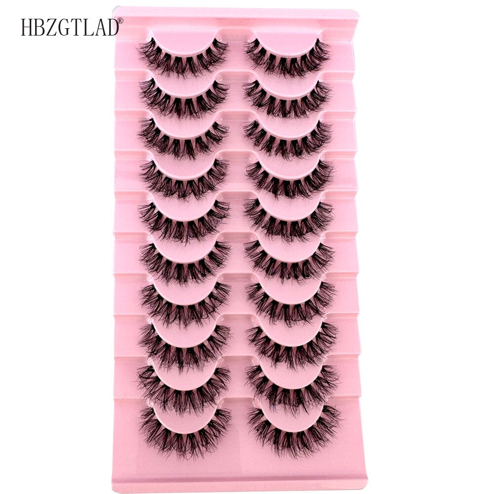 10pairs Mink Eyelashes Invisible Band Lash Extension Natural False Eyelashes Cross Cluster Fairy 3D Faux Big Eye Long Fake Lashes