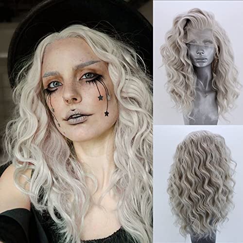 Synthetic Lace Front Wigs Short Bob Wig for Women Silver Brown Pink Blue Color Cosplay Short Wig
