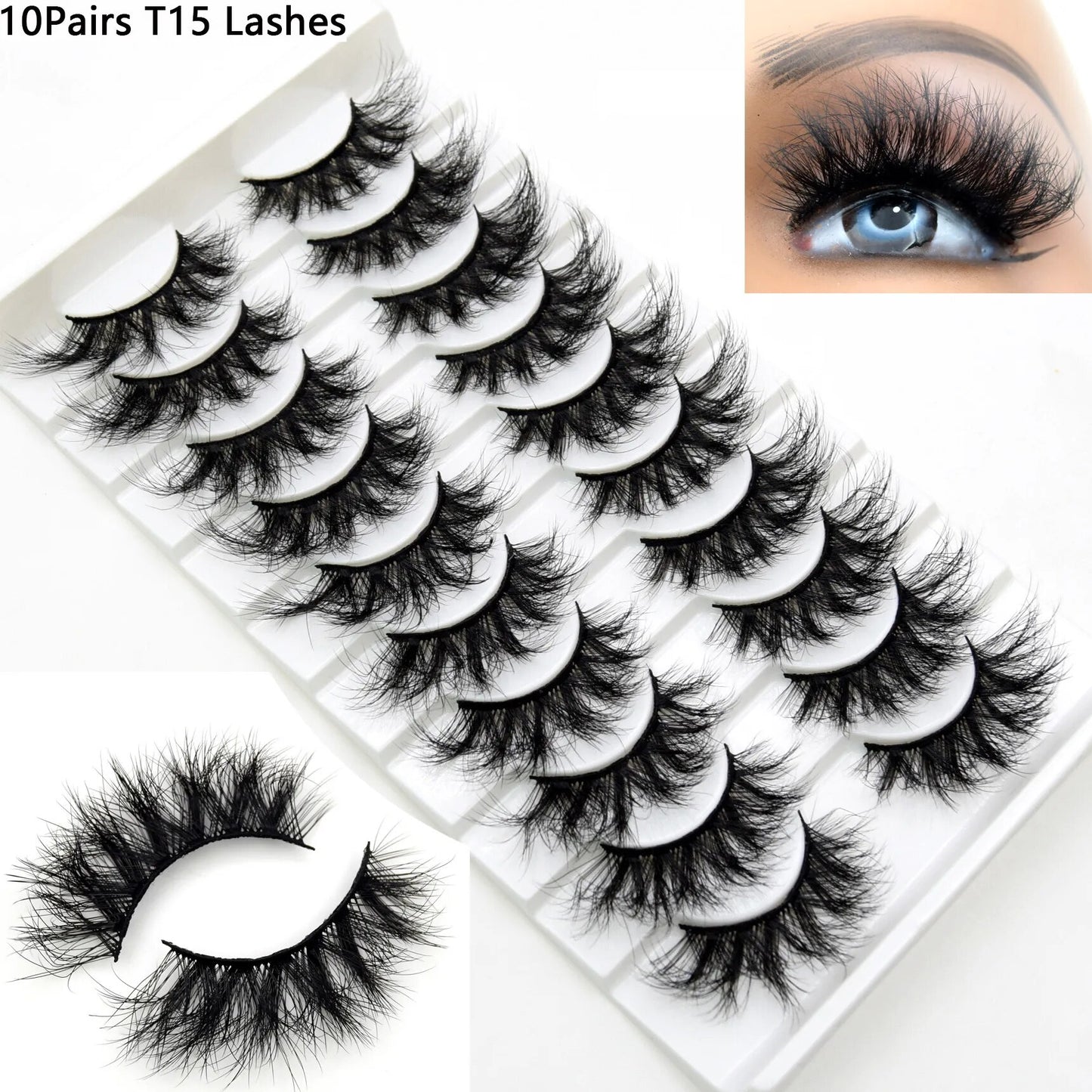 5paris/10pairs Faux Mink Eyelashes Make Up False Cils Hand Made Fake Eyelashes Wholesale Thick Eyelashes Extension