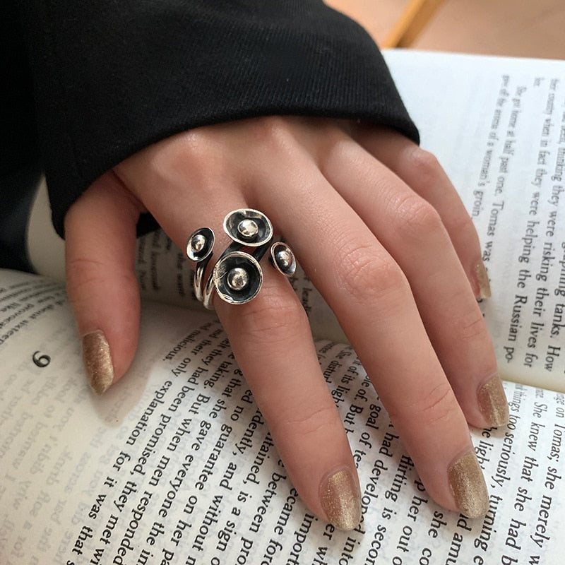2pcs Geometric Adjustable Rings Set for Women Korean Style Fashion Couple Ring Party Bridal Jewelry Accessories