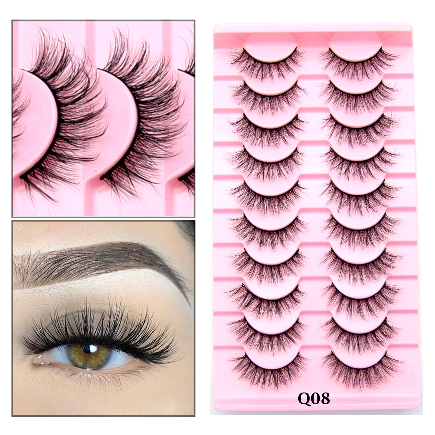 Lashes 3/5/10 pairs 3D Faux Mink Lashes Wispy Natural False Eyelashes Dramatic Volume Lashes Eyelash Extension