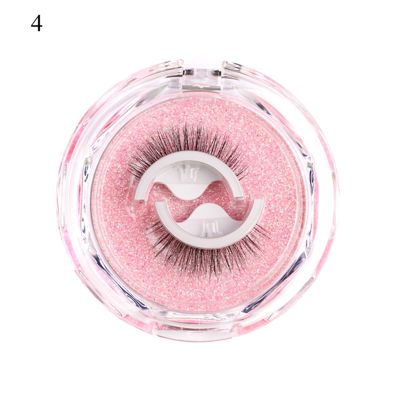 1 pair Self-adhesive False Eyelashes Glue Free 3D Strip Reusable Lashes Extension 3 Seconds To Wear Faux Mink Eyelash