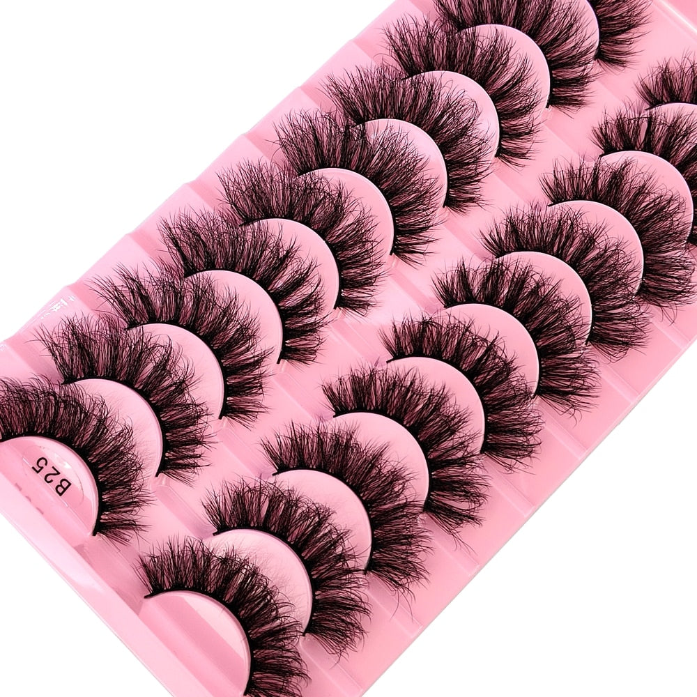 10 Pairs Natural False Eyelashes Fake Lashes Long Makeup 3d Mink Lashes Extension Eyelash Mink Eyelashes