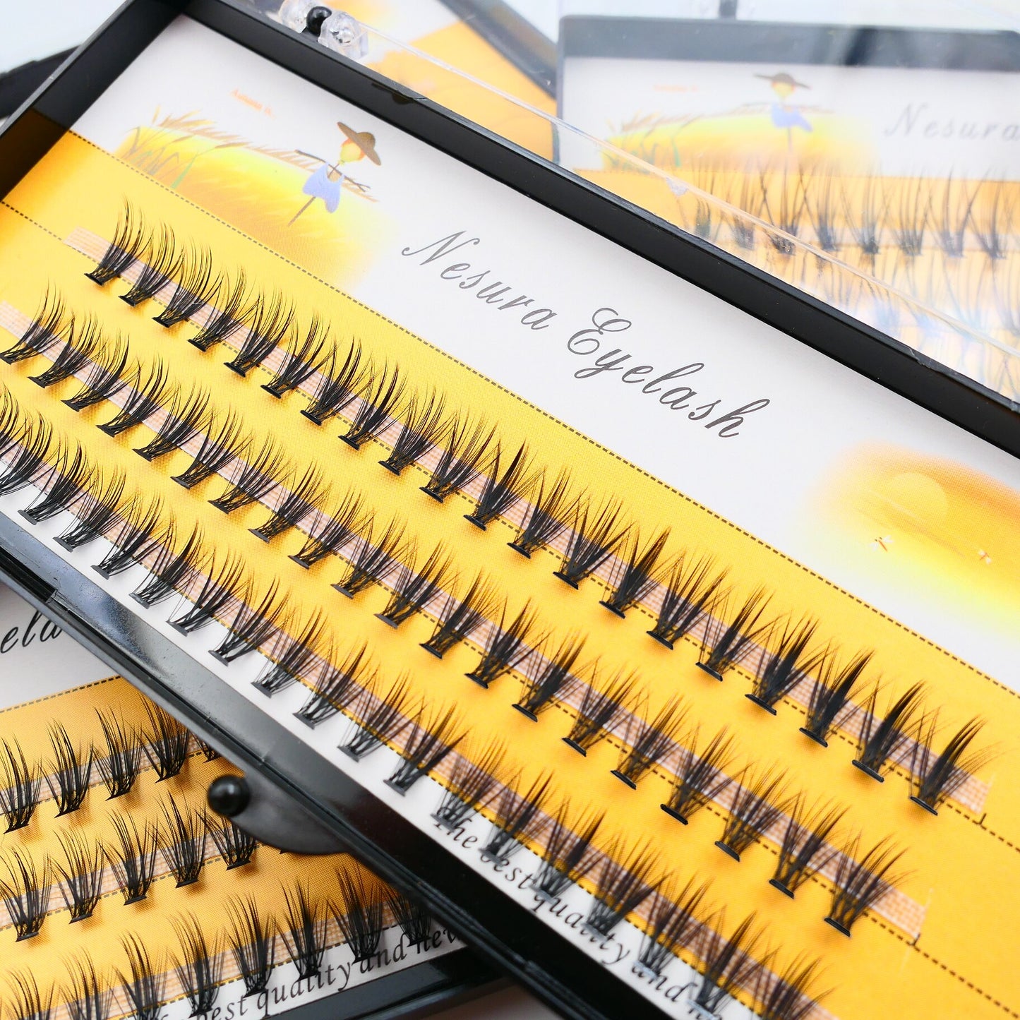 Individual Eyelash Extensions 60 Bundles/Box 0.07mm Natural Style Handmade Lash Bund Multiple Length Russian Volume