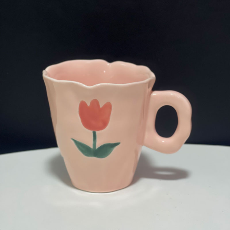 Japanese Hand Painted The Blue Sky and White Clouds Coffee Cup With Saucer Ceramic Handmade Tea Cup Saucer Set Cute Gift For Her