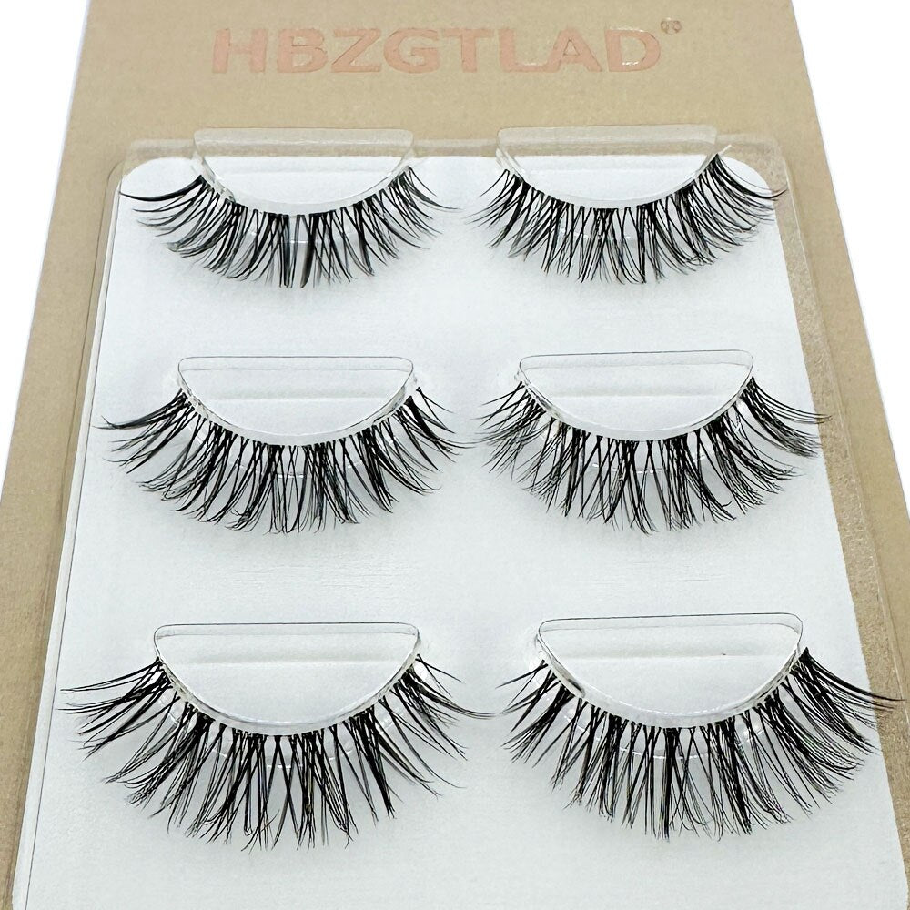 3D Mink Lashes Natural short Full Strip Transparent False Eyelashes