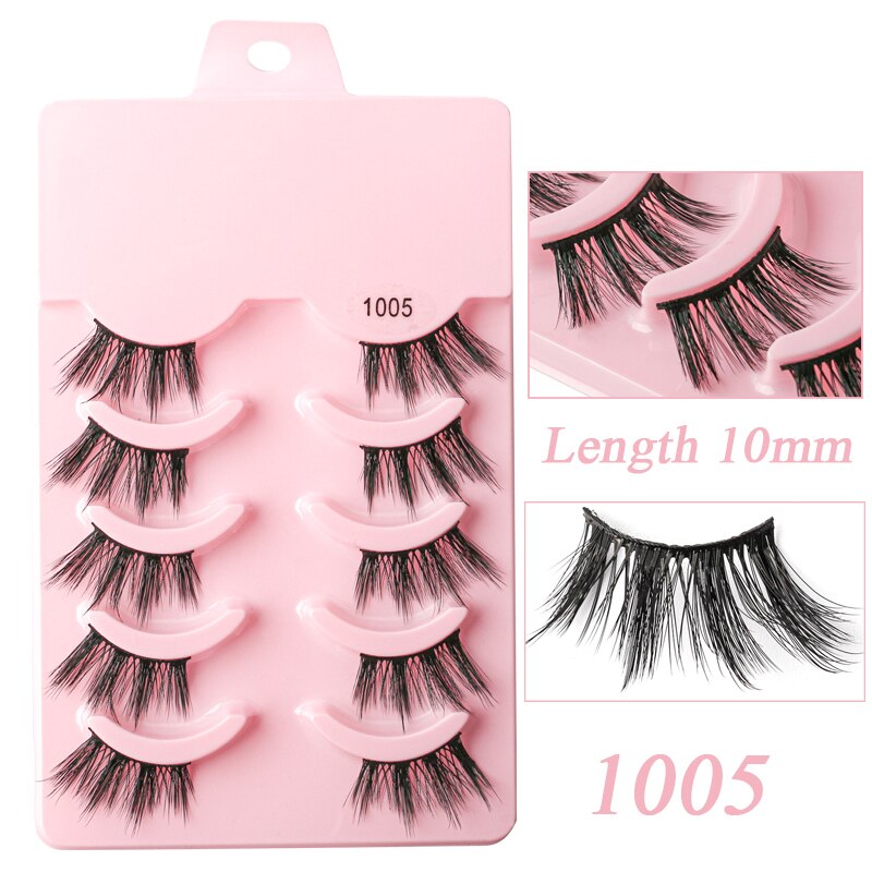 Faux Cils 5/10 Pairs Half Lashes Cat Eye Handmade Soft Fluffy Mink False Eyelashes Half Lashes maquillage
