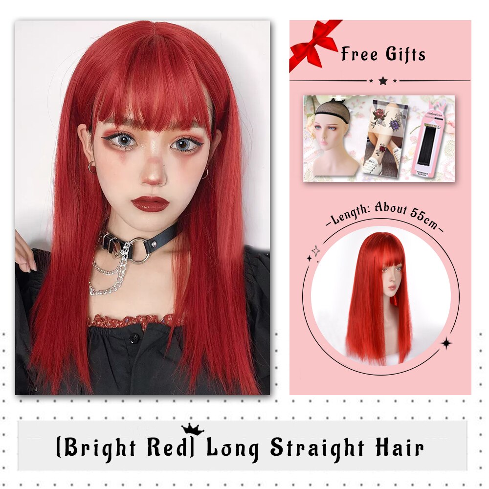 Brown Black Gold Wool Roll Synthetic Wig For Women Long Roll Wig Bangs Cosplay Party Heat Resistant Hair