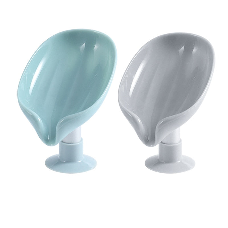 2PCS Suction Cup Soap dish For bathroom Kitchen Shower Portable Leaf Soap Holder Plastic accessories