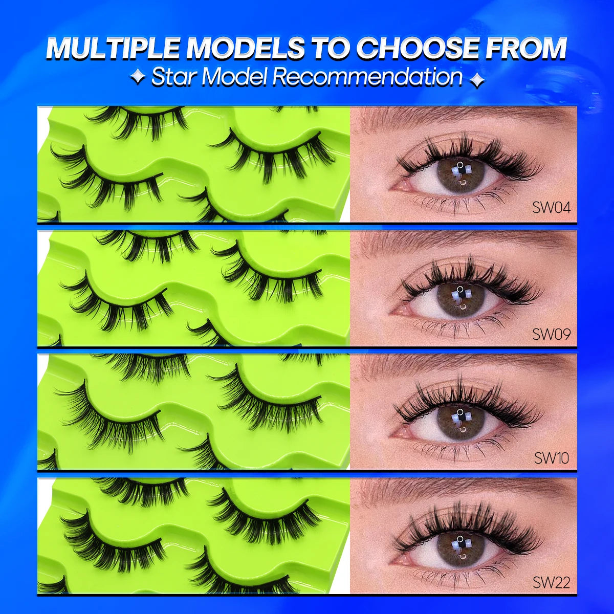 Manga Lashes 5 pairs Eyelashes 3D Natural False Lashes Fluffy Soft Cross Winged Natural Realistic Eyelash Extension