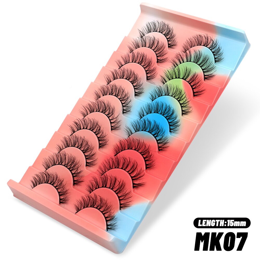 Russian Strip Lashes 5/10/20 Pairs Fluffy Mink Lashes 3D False Eyelashes Russian Eyelashes D Curl Fake Eyelashes