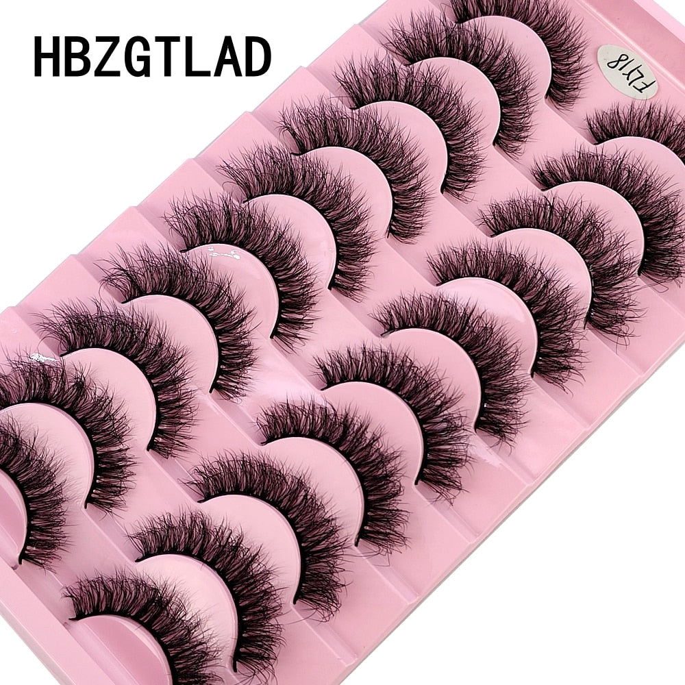 10 Pairs Natural False Eyelashes Fake Lashes Long Makeup 3d Mink Lashes Extension Eyelash Mink Eyelashes