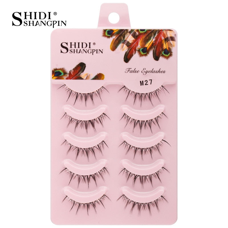 3/5/10 Pairs Half Lashes Fox Eye Wispy Fluffy Faux Cils Natural Winged Fake Eyelashes Half Lashes maquillage
