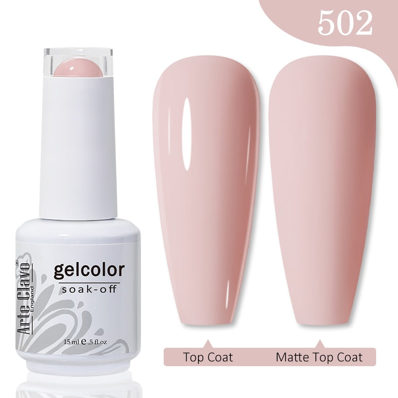 Gel Nail Polish 15ml Nude Pink Soak Off LED UV Lacquer Varnish Semi Permanent Top Base Coat Nail Art Gellak Manicure