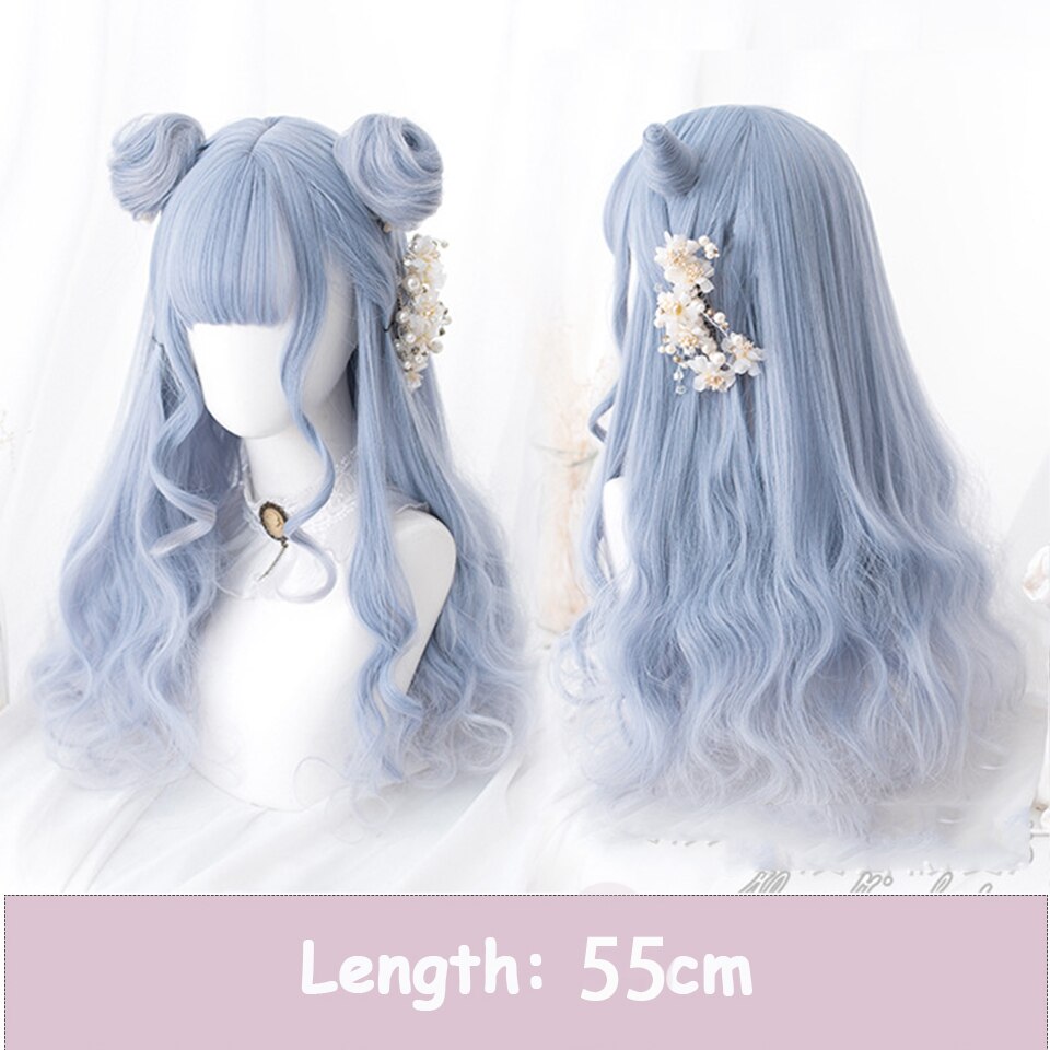 Synthetic Long Wavy Women Light Pink Gradient Mixed Color Lolita Cosplay Heat Resistant Party Wig