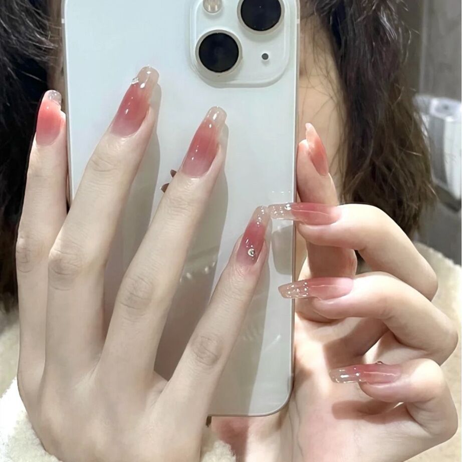 24Pcs False Nails Coffin Almond Artificial Fake Nails with glue Full Cover Nail Tips Press On Nails Manicure