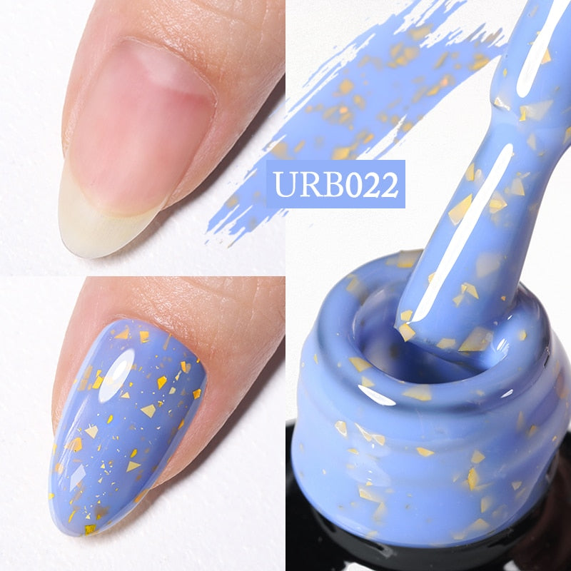 Aurora Rubber Gel Nail Iridescent Pearl Effect Metallic Mirror Nails Manicure Soak Off UV LED No Wipe Top Coat Base Gel