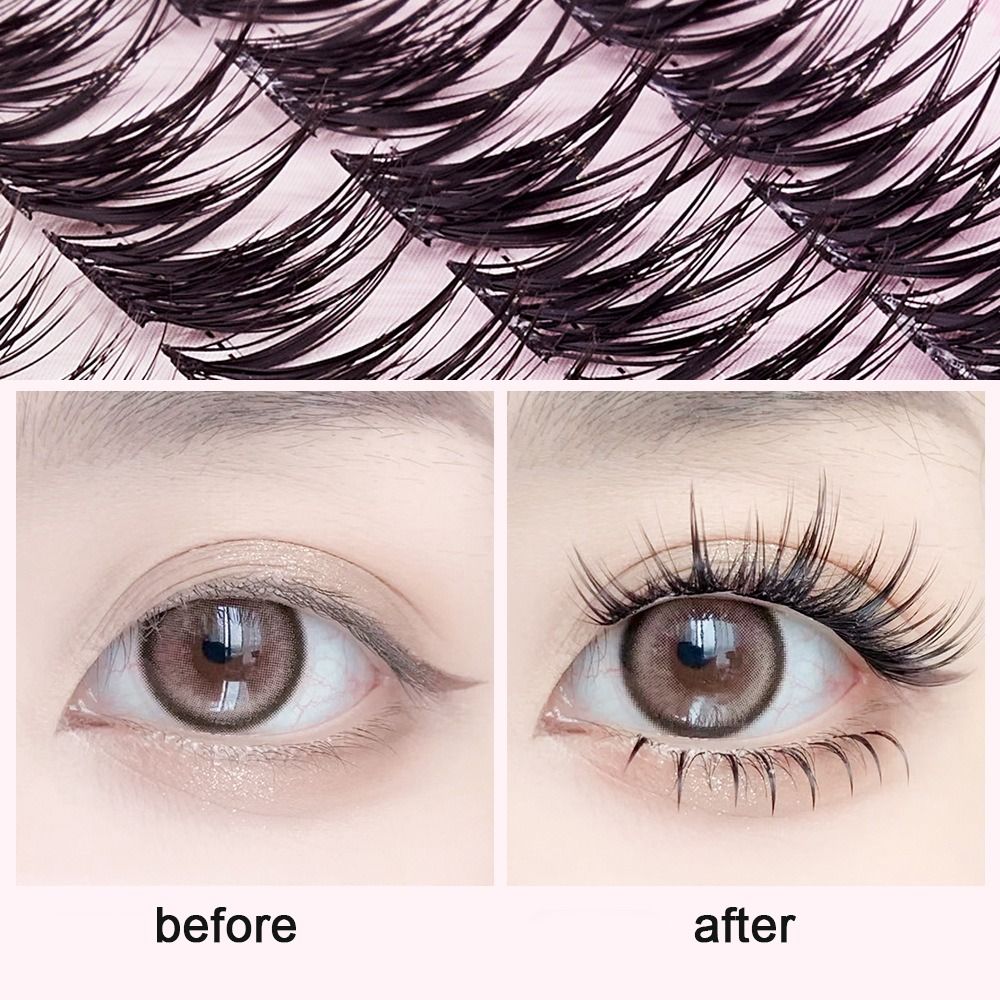 Fishtail Grafting Eyelashes Fluffy Natural Segmented Eyelashes Bundles Dramatic Lashes Extension False Eyelashes Cils
