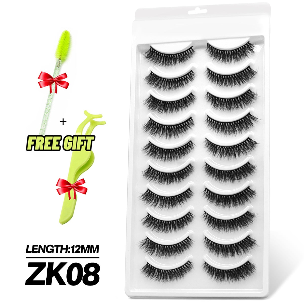5/10 Pairs 3D Mink Lashes Natural Eyelash Soft Full Thick Wispy Eyelash Mink Lashes extension short eyelashes
