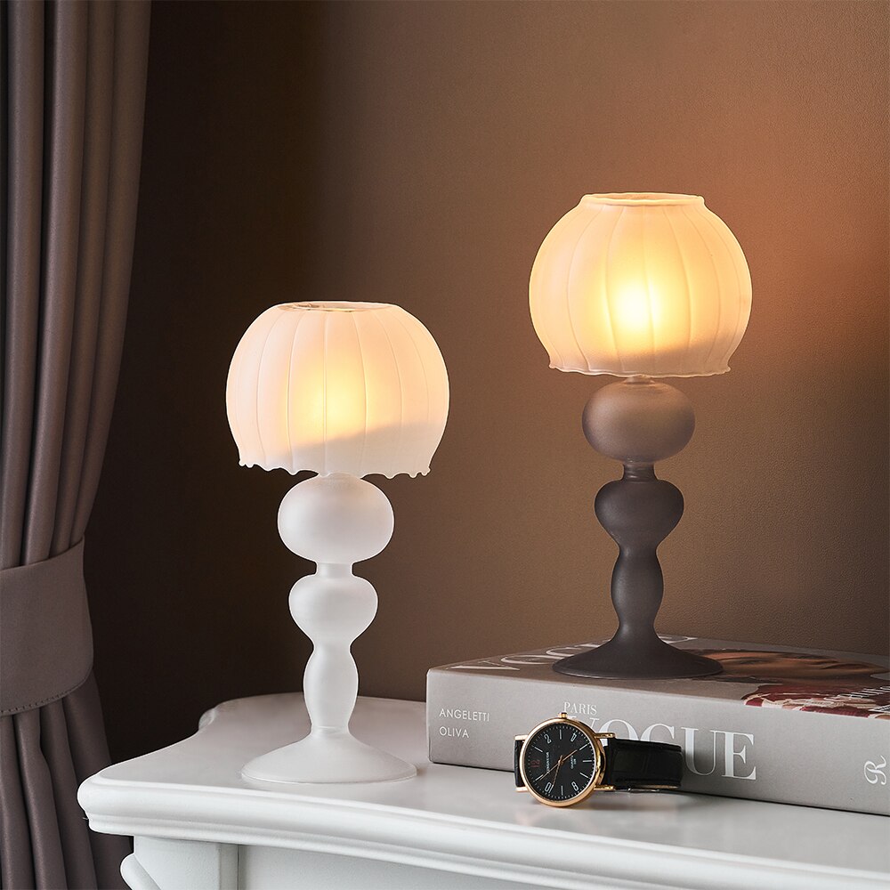 Nordic Glass Candle Holder Romantic Wedding Decoration Retro Home Decor Table Decor Candle Accessories Candlesticks for candles