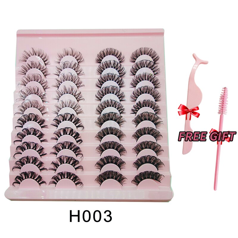3D Mink Eyelashes Russian False Eyelashes DD Curl 10-23mm Reusable Fluffy False Eyelashes Extensions Mink Lashes