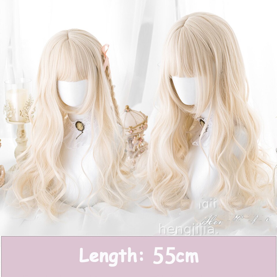 Synthetic Long Wavy Women Light Pink Gradient Mixed Color Lolita Cosplay Heat Resistant Party Wig