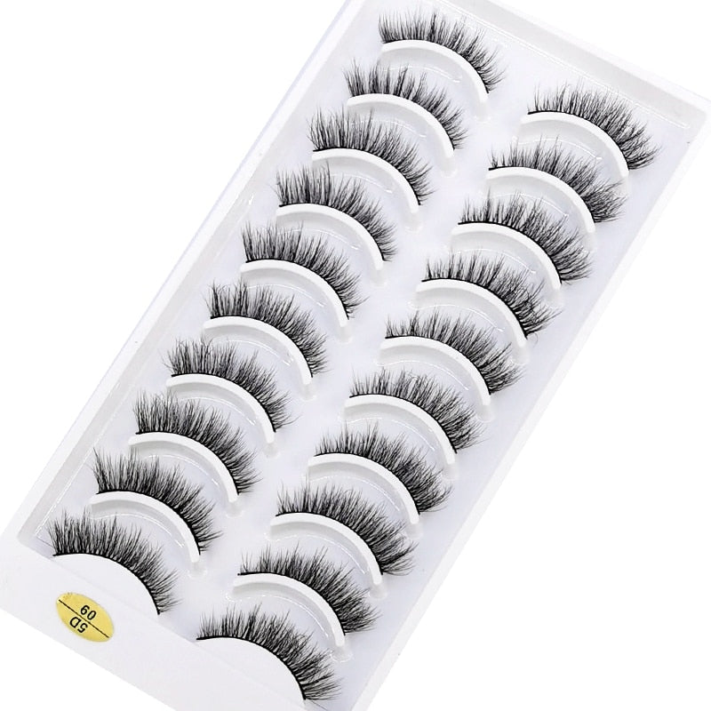 10 Pairs 3D Mink False Eyelashes Natural/Thick Eye Lashes  Fluffy Russian eyelahses Reusable