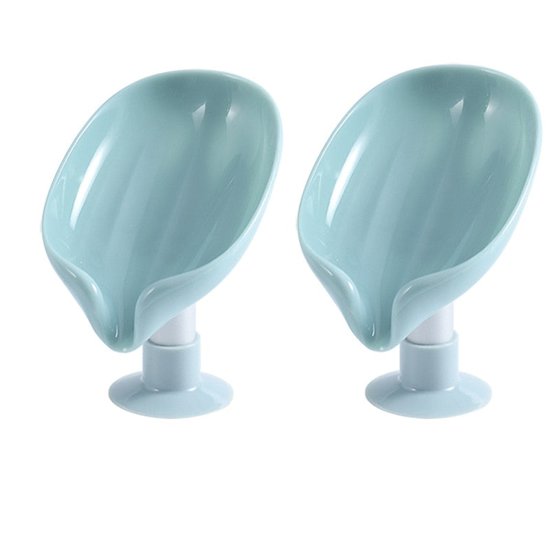 2PCS Suction Cup Soap dish For bathroom Kitchen Shower Portable Leaf Soap Holder Plastic accessories