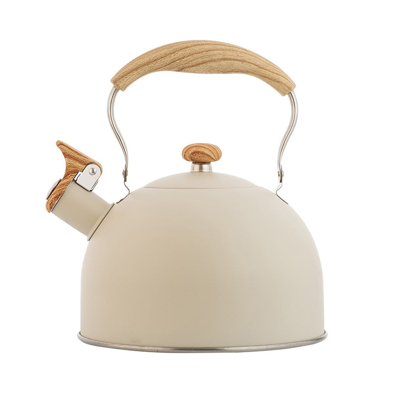 2.5L Whistle Kettle Flat Bottom Whistle Pot European Stainless Steel Large Capacity Pot Classic Water Boiler For All Stovetops