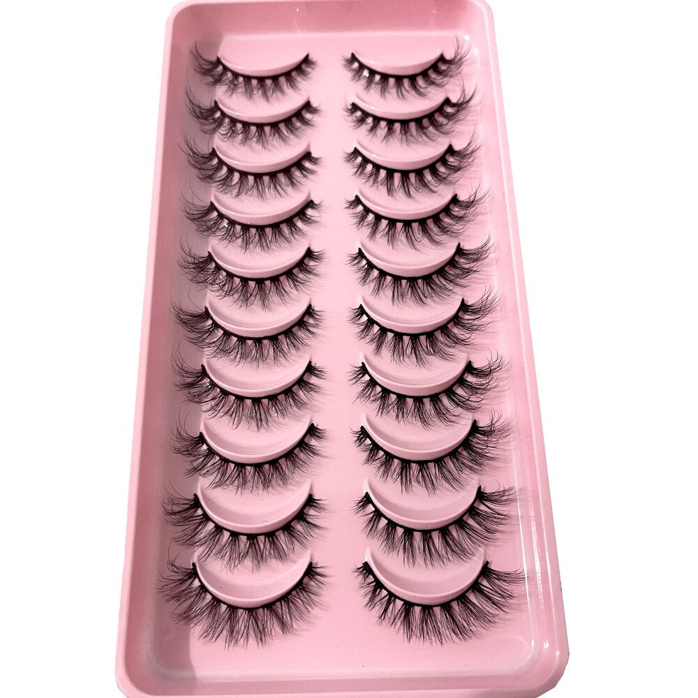 Short lashes 10 Pairs 3D Mink Lashes Natural Eyelash Dramatic False Eyelashes Faux Cils Fake Eyelash Extension maquiagem