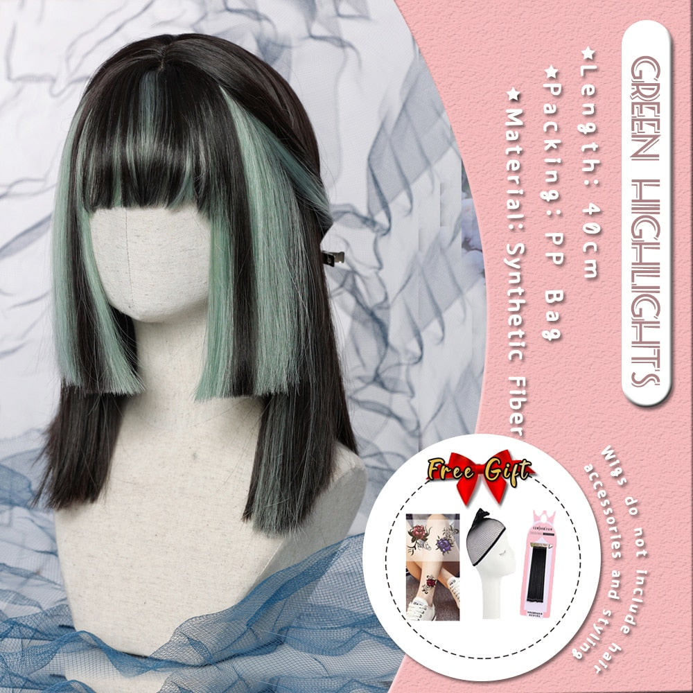 Extra Long Curly Hair with Bangs Cosplay Party Lolita Synthetic Wigs Heat Resistant Fiber