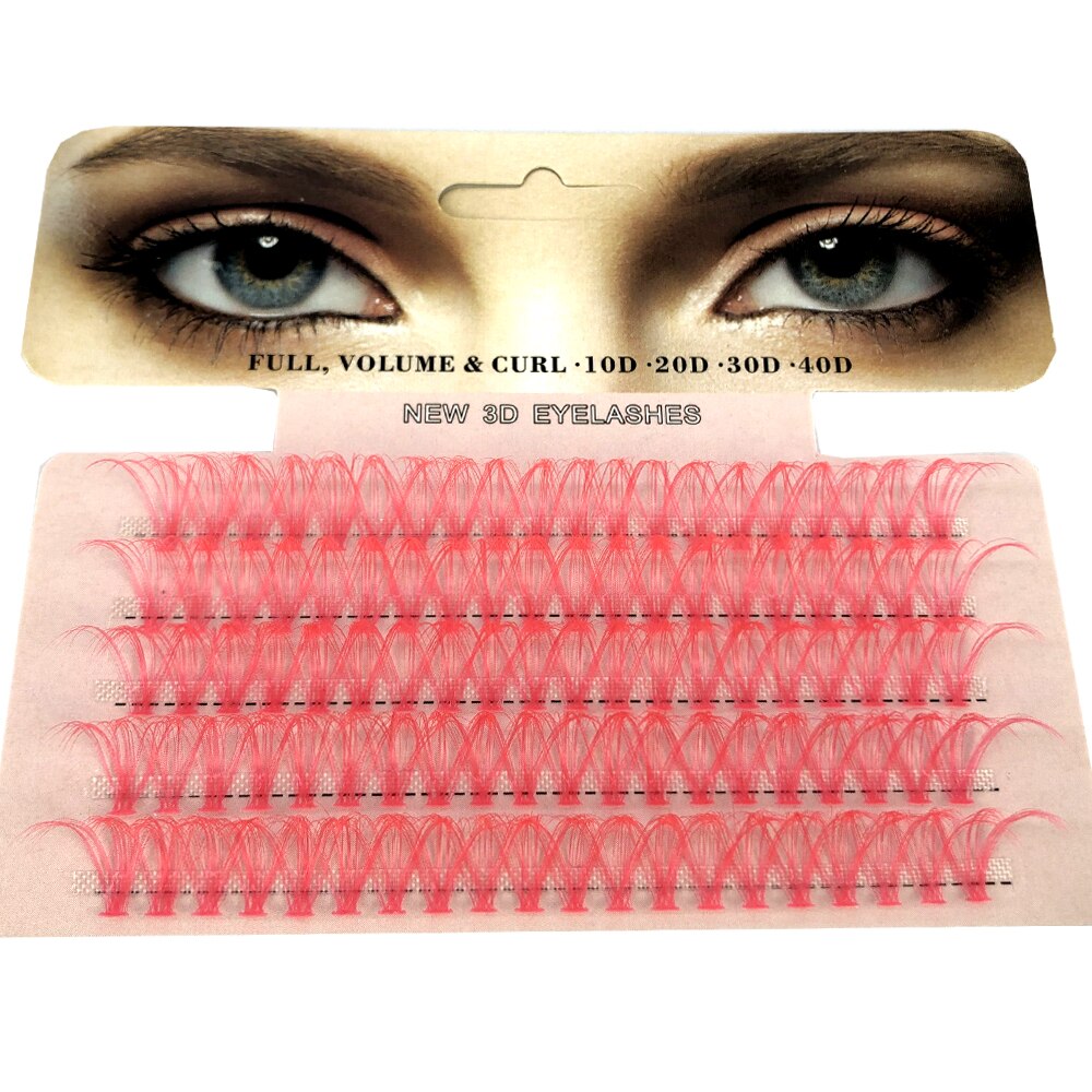 Colored Eyelash Clusters Curly Eyelashes Pink Blue Colors Eyelashes Natural Wispy Mixed Length Eyelash Pack Lashes
