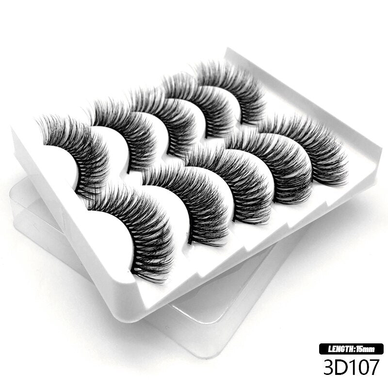 5/7 Cat Eye 3D Mink Lashes Natural Eyelashes Winged End Eye Elongated  False Eyelashes lashes Extension