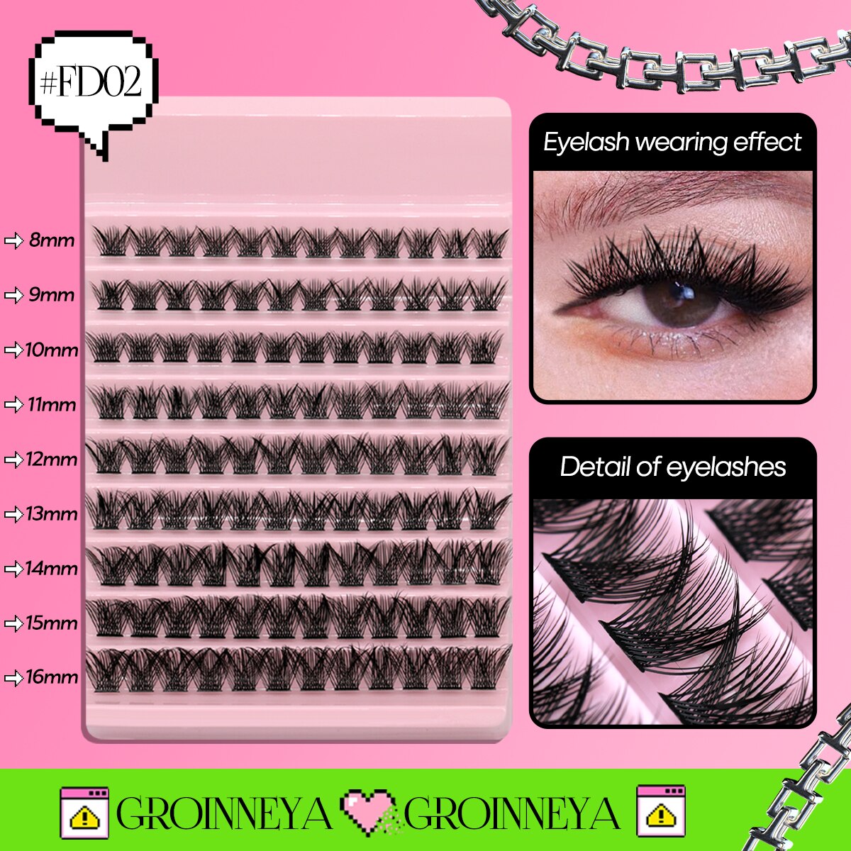 Cluster Lashes 108pcs DIY Eyelash Extension C Curl Individual Lashes Mixed Tray Faux Mink Lash Clusters Elashes