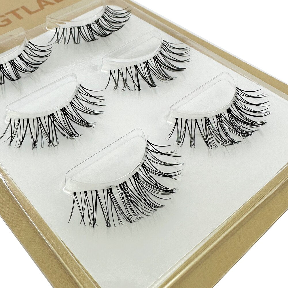 3D Mink Lashes Natural short Full Strip Transparent False Eyelashes
