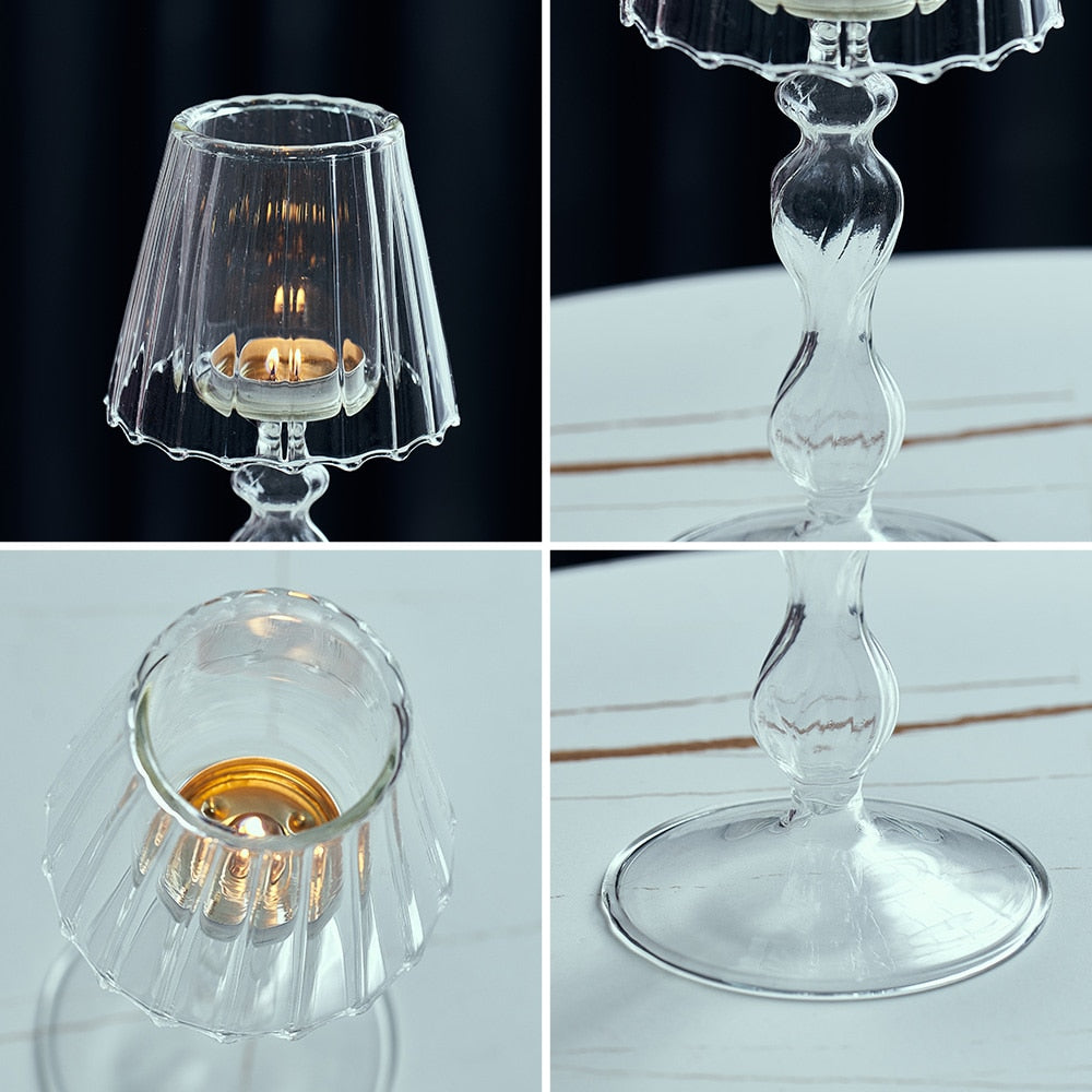 Europe style glass candle holders for decoration candle holder decor for table home decor wedding Candlesticks for candles mini