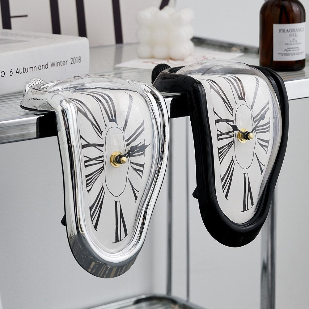 Twisted Clock Ornaments Creative Home Decor Desk Bookshelf Accessories Modern Living Room Decoration Figurines for Interior Gift